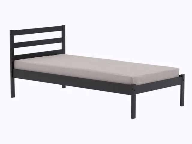 Birlea Luka Single Bed in Black Solid Wood
