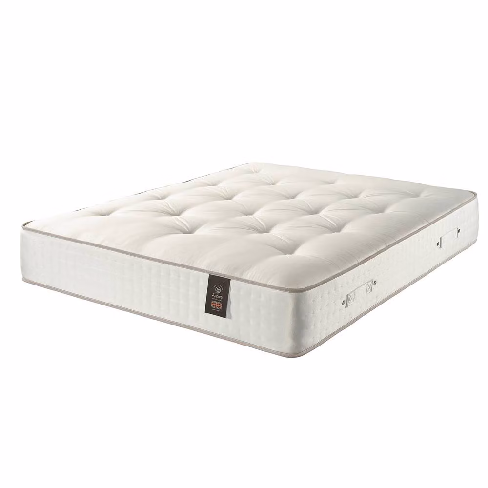 Aspire Signature 5000 Single Pocket Spring Mattress in White with Cashmere and Wool Dual Sided Design, Medium Firmness, W/D/H: 90 x 200 cm – 2
