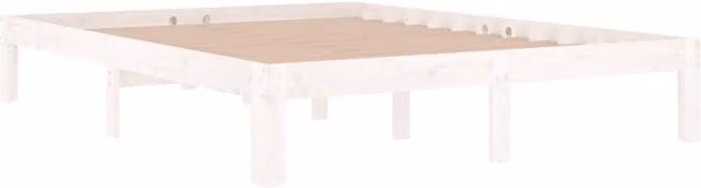 Berkfield Home Beautiful Bed Frame in White Solid Wood Pine, W/D/H: 140 x 190 cm – 1