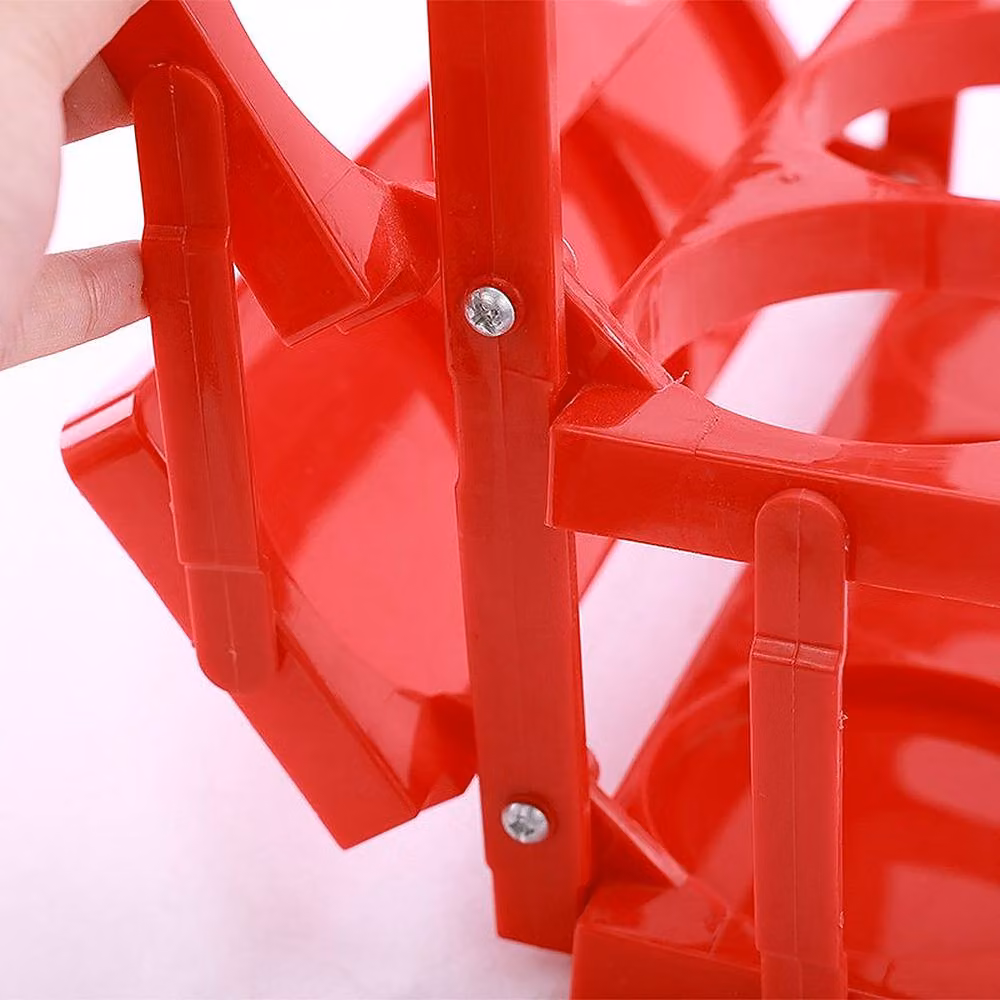 YnysTec Foldable Plastic Drink Bottle Carrier Crate with 6 Holes, Pink, Medium – 6