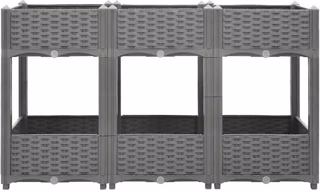 Berkfield Home Grey Polypropylene Raised Bed W/D/H: 120 x 40 x 71 cm