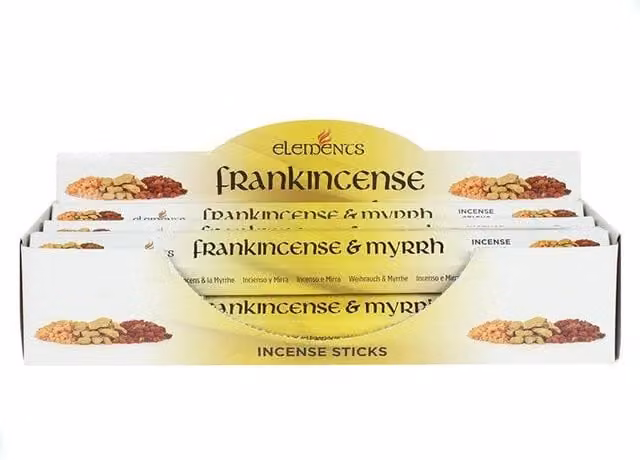 Elements Frankincense and Myrrh Incense Sticks, Set of 6 Packets, Yellow