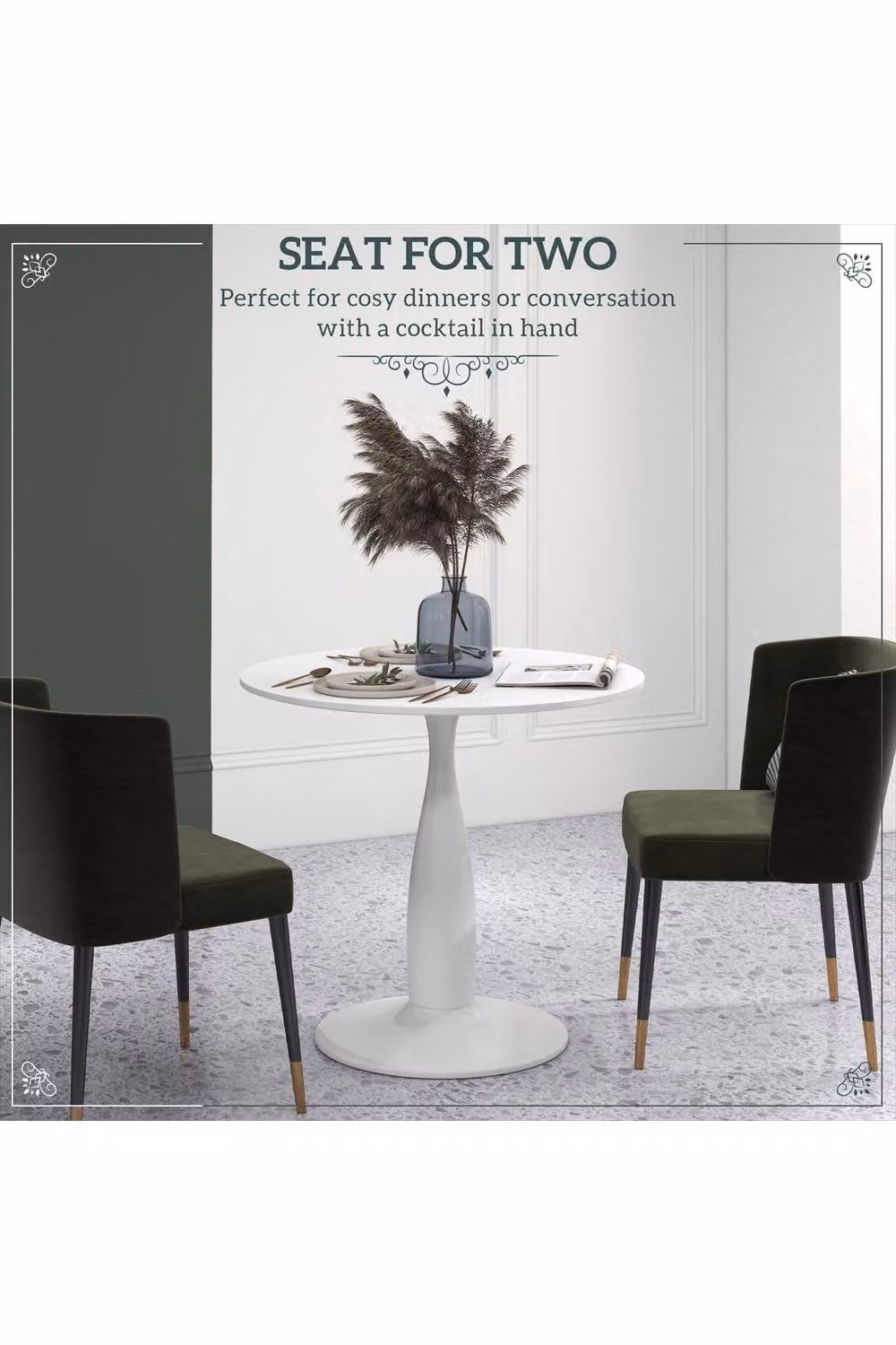 ERGOVEXA Round Dining Table in White – 2