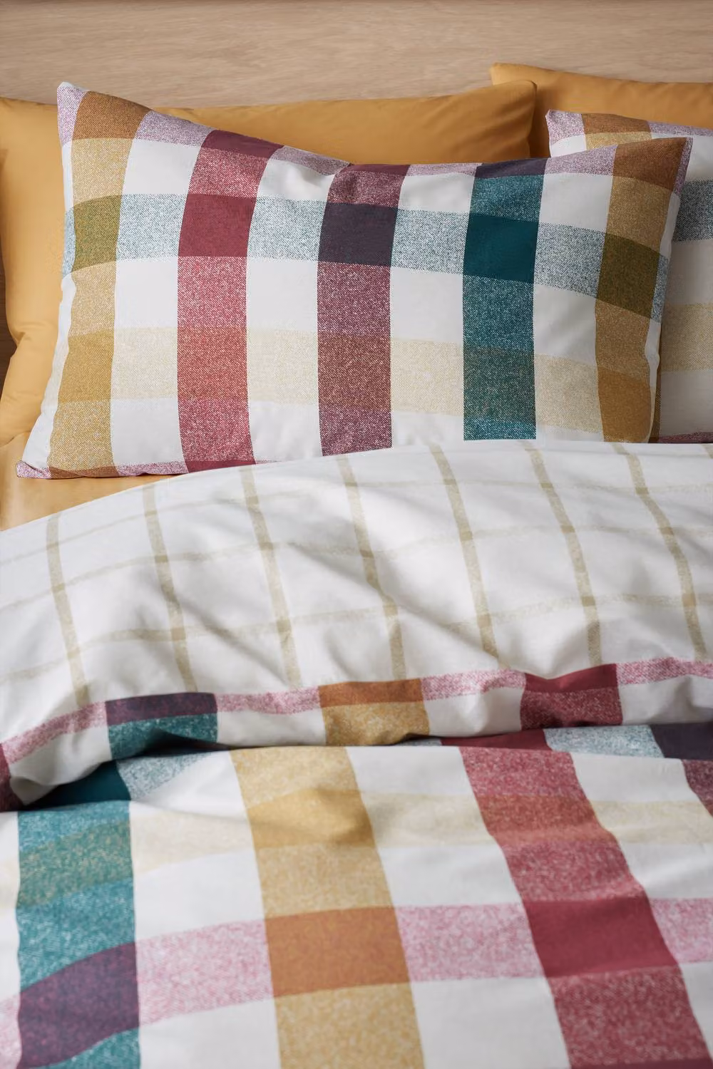 Catherine Lansfield Autumn Check Reversible Duvet Cover Set, Multicolour, W/H: 90 x 200 cm – 2