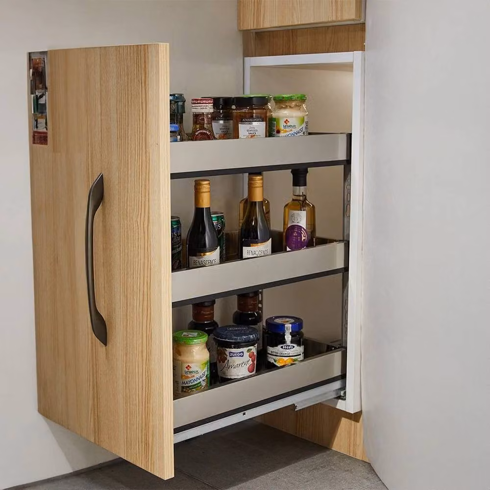 SPETLEK Silver Aluminium Pull Out Kitchen Larder Cupboard Basket Drawer, Width: 25 cm – 3