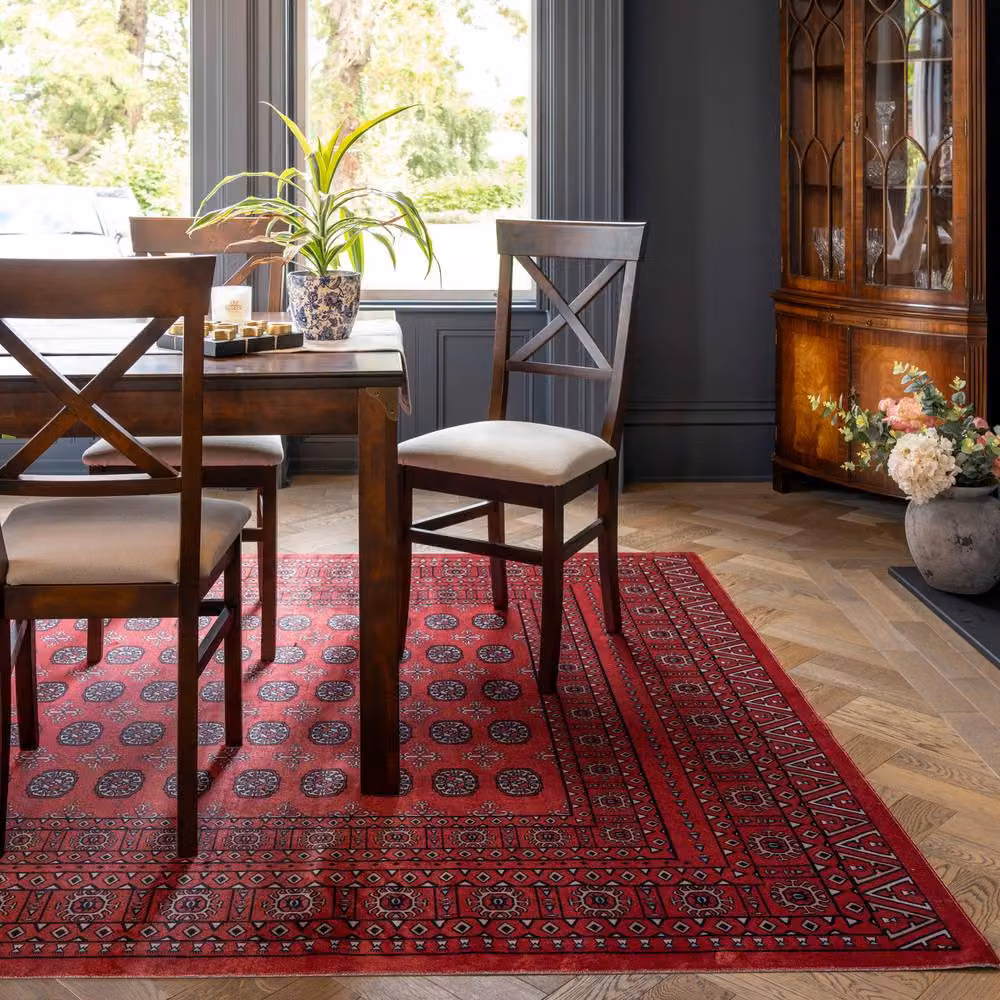 Kukoon Red Traditional Persian Style Oriental Area Rug, W/D/H: 80 x 300 cm – 2