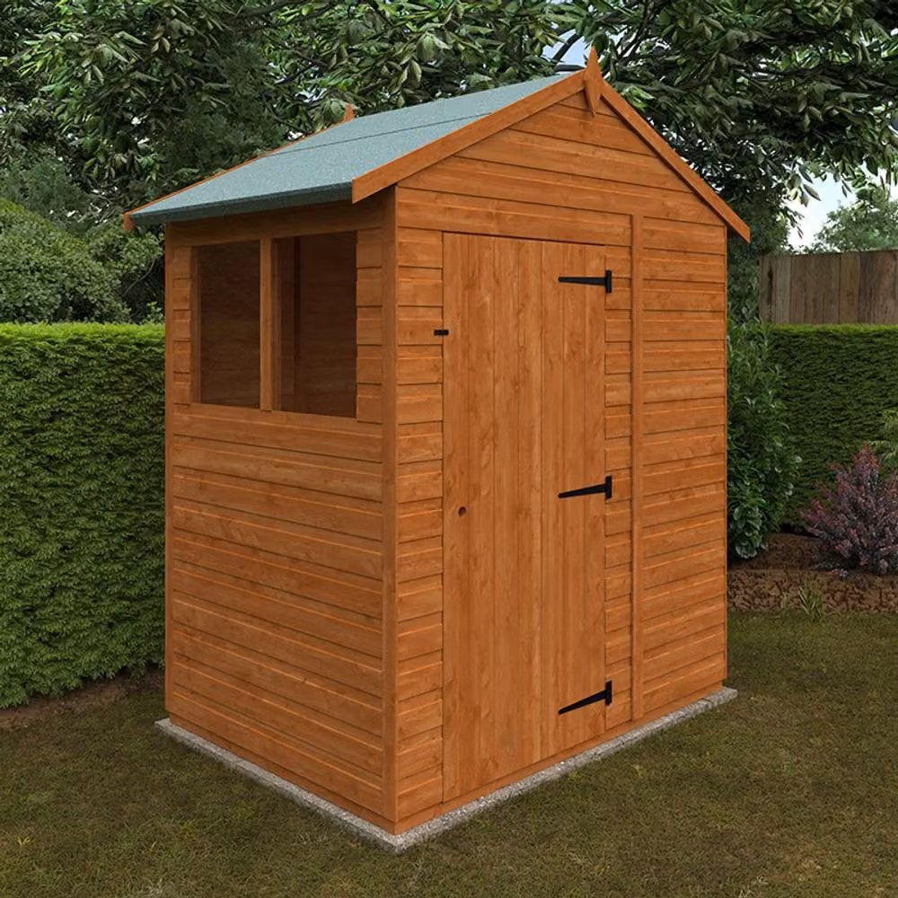 Buttercup Farm 4x6 Flex Apex 12mm Gable Play House in Burnt Orange and Grey, L123.8 x W175 x H213.5 cm – 2