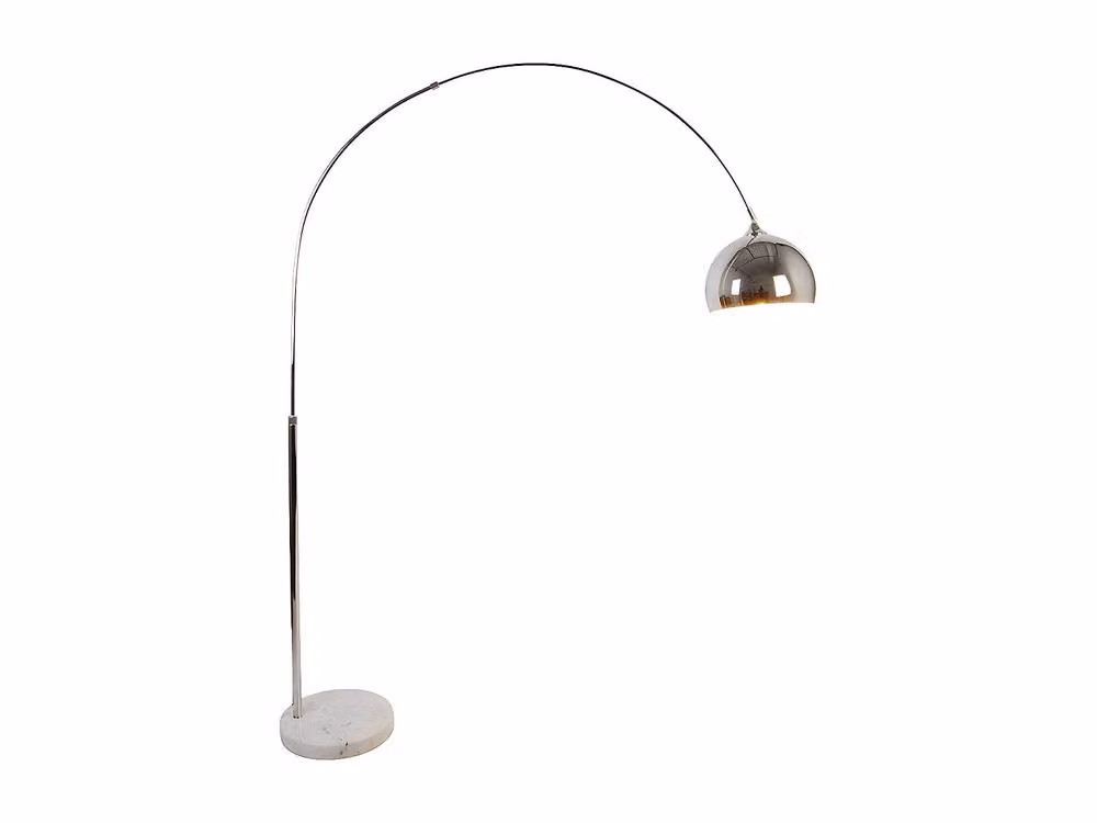 Vente-unique OMBRAGE Art Deco Arch Floor Lamp in Silver Metal and Marble, Height: 180 cm – 2