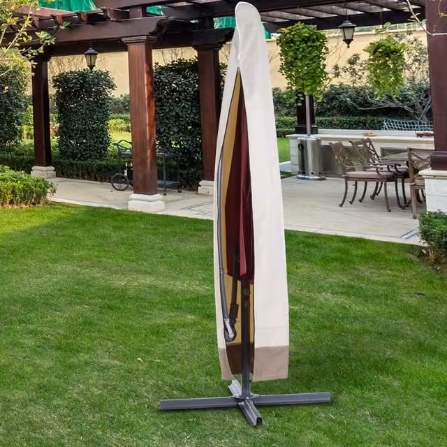 Outsunny Beige Polyester Outdoor Parasol Cover