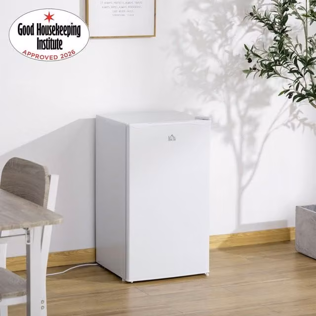 HOMCOM 91 Litre Under Counter Freestanding Fridge with Chiller Box, White, Width: 47.5 cm – 1