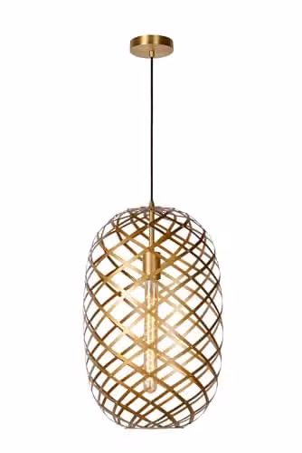 Lucide Wolfram Pendant Light in Matt Gold/Brass, Diameter: 32 cm