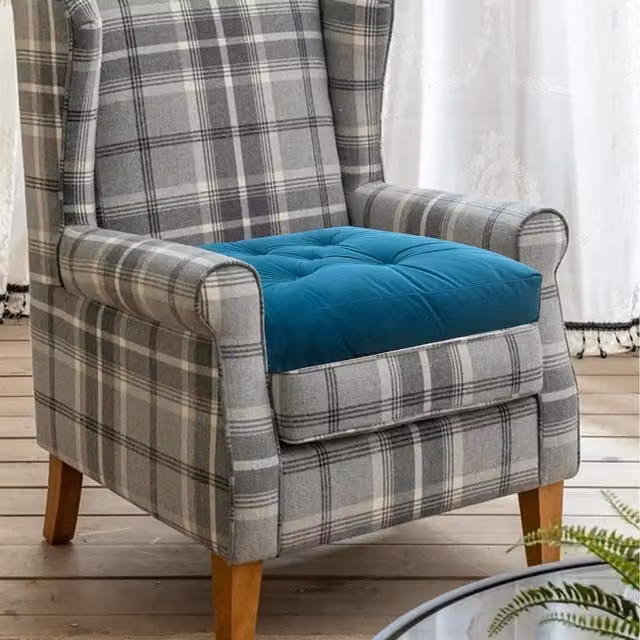 Roseley Rectangular Velvet Booster in Petrol Teal