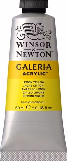 Winsor & Newton Galeria Acrylic Paint, Lemon Yellow, 60 ml – 1