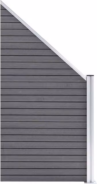 Berkfield Home WPC Fence Set in Grey, including 1 Square and 1 Slanted Panel, W: 273 cm, H: 186 cm – 1
