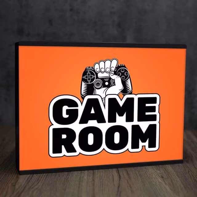 Echo Three LED Game Room Light Box Sign, Yellow and Black