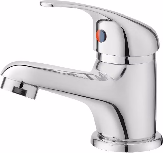 BATHWEST Single Lever Monobloc Bathroom Basin Mixer Tap in Silver Chrome