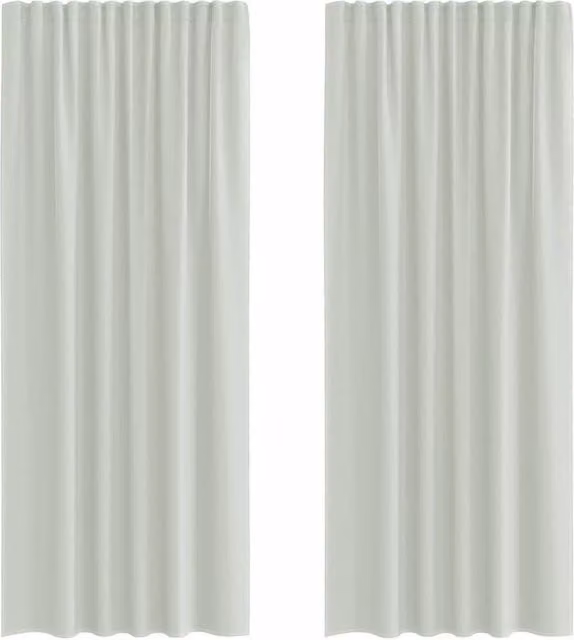 Berkfield Home Plain Grey Voile Fabric Panel Curtains with Rod Pockets, 2 Pack