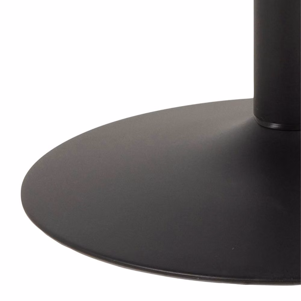 Wyld Haus Ibiza Round Dining Table in Black with Ash Wood Finish, Diameter: 110 cm – 6