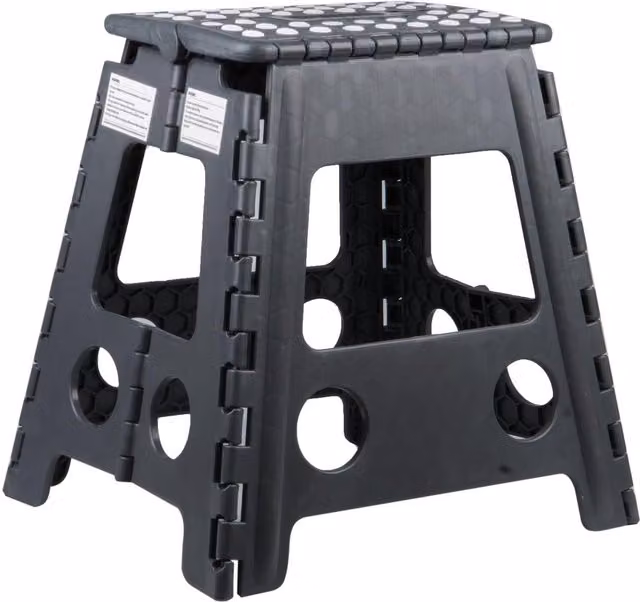 Addis Folding Stepping Stool - Tall - Black