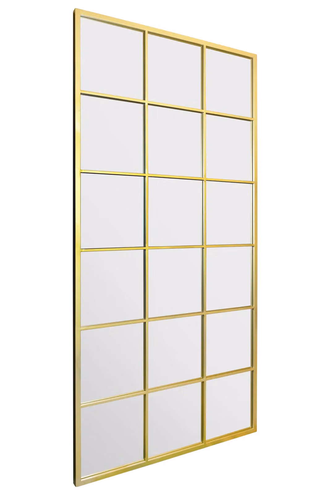 MirrorOutlet The Fenestra Gold Window Leaner or Wall Mirror, Rectangular Modern Design, H 174 cm x W 85 cm – 2