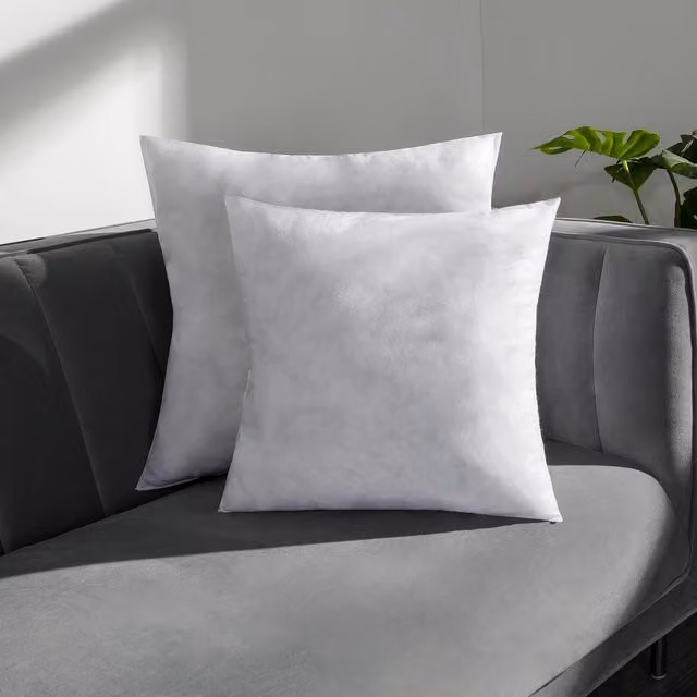 Brentfords Pack of 2 White Square Hollowfibre Cushion Inserts