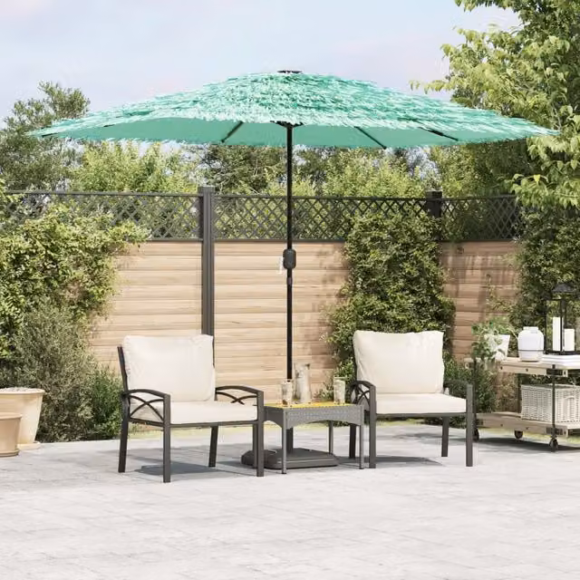 Berkfield Home Green Garden Parasol with Steel Pole, W/D/H: 300 x 200 x 250 cm