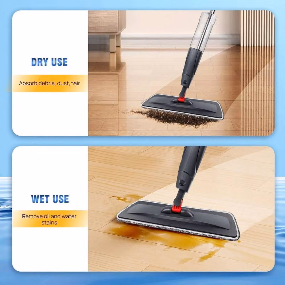 FLAVORA Spray Mop with Microfibre Pad, Grey – 3