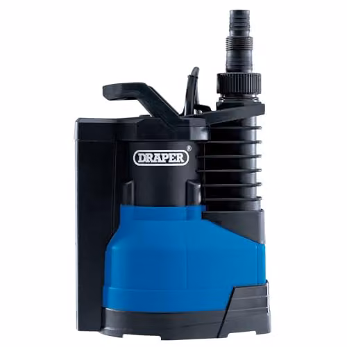 Draper 400W Portable Submersible Water Pump with 9000 l/h Max Flow Capacity, Thermal Overload Protection and Integrated Float Switch, Black and Blue – 2