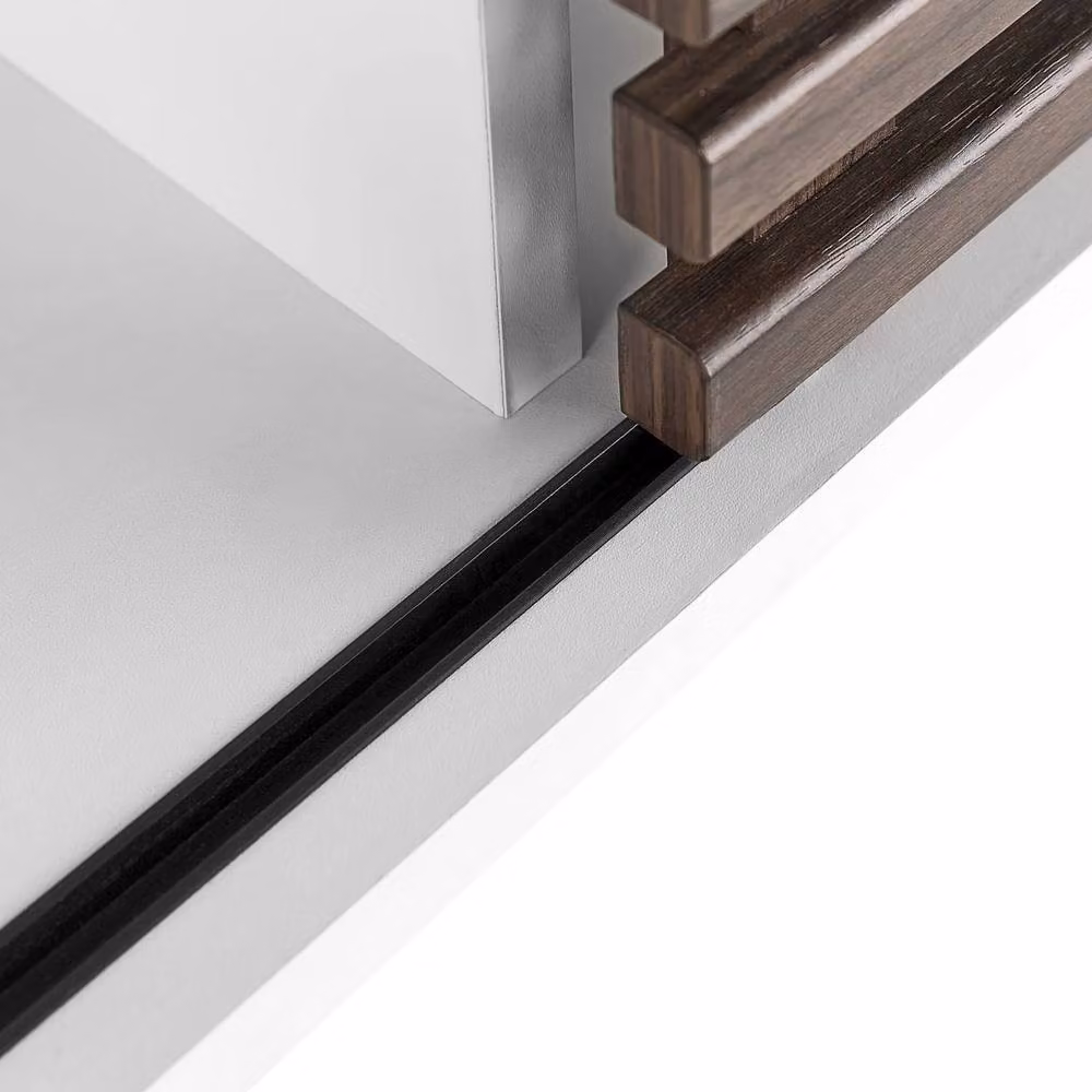 Wyld and Coco Rustic White Console Table with Slatted Sliding Door W/D/H: 104 x 40 x 80 cm – 3