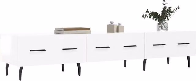Berkfield Home Modern High Gloss White TV Cabinet W/D/H: 150 x 36 x 30 cm – 1