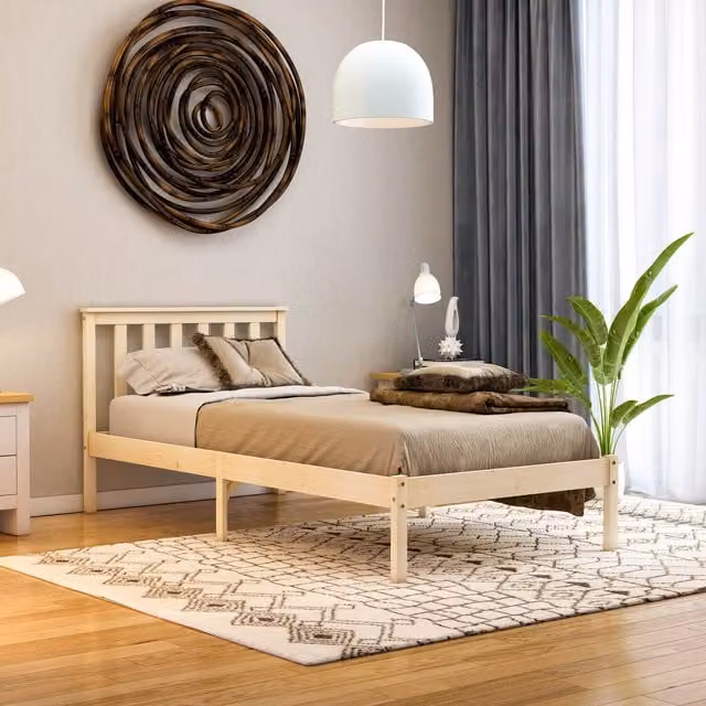 Vida Designs Milan Single Low Foot End Bed in Rustic Pine, W/D/H: 90 x 190 cm