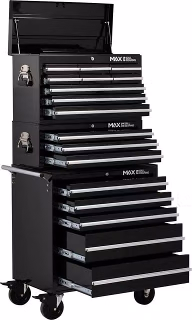 Hilka Professional Rollable Steel Drawer Combination in Black