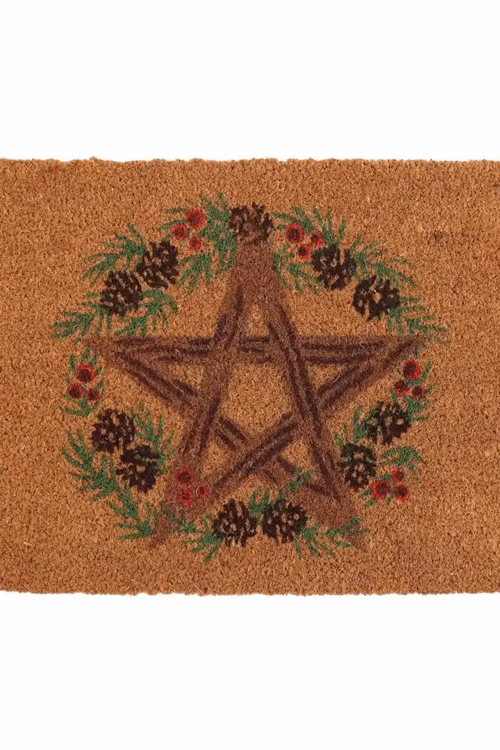 KDMD Natural Winter Solstice Pentagram Coir Doormat in Brown, W: 60 cm, D: 40 cm – 2