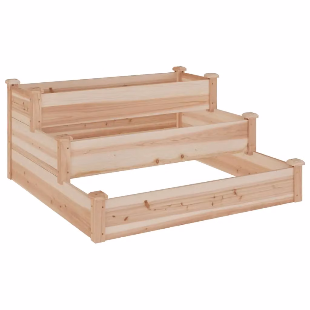 Berkfield Home Garden Wooden Raised Bed in Brown, W/D/H: 120 x 120 x 56 cm – 2