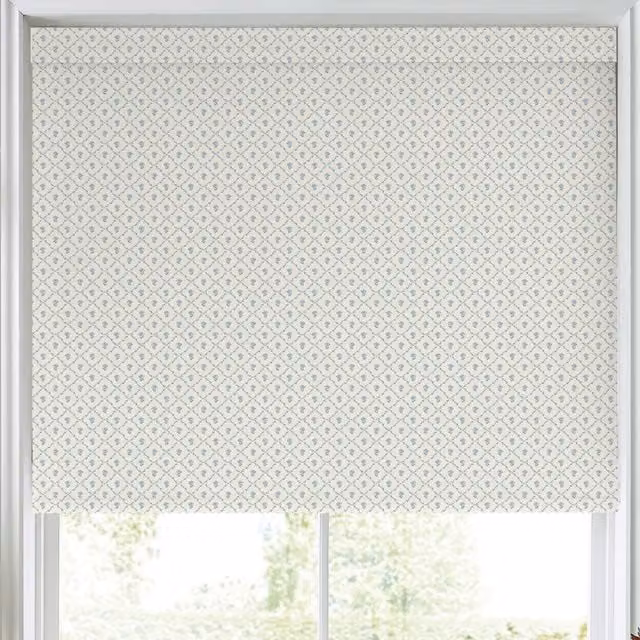 Laura Ashley Kate Translucent Made to Measure Floral Roller Blind in Pale Seaspray Blue