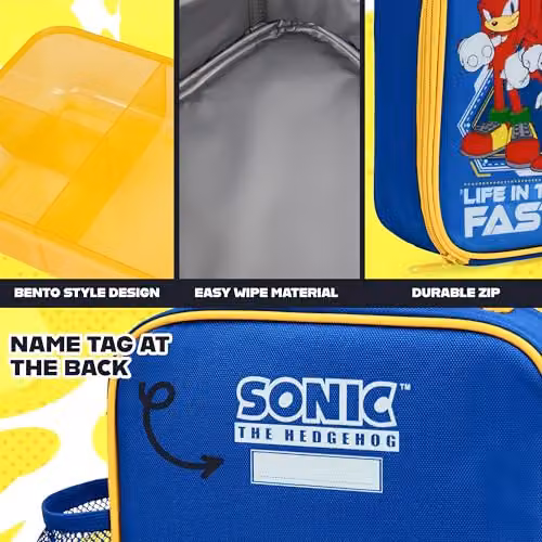 Get Trend Sonic the Hedgehog 3 Piece Lunch Set with Insulated Bag, Leakproof Water Bottle and BPA Free Lunch Box in Multicolour – 5