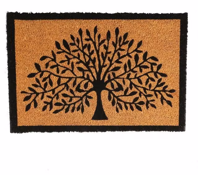 Nicola Spring Tree of Life Coir Door Mat, Brown and Multicolour, W: 60 cm, D: 40 cm – 5