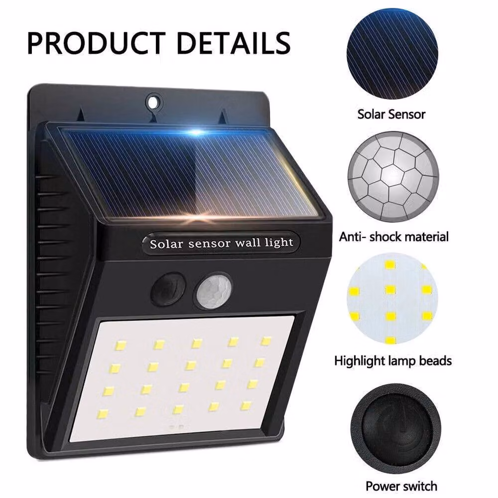 EONLION 4-Pack Solar LED Outdoor Wall Lights with PIR Motion Sensor in Black – 5