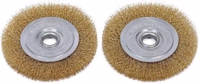 NESTLUNE 2-Pack Gold Flat Crimped Wire Wheel Brushes 115mm M14 for Angle Grinders – 1