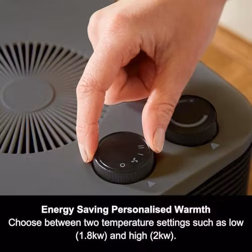 Morphy Richards HeatFlux 2kw Fan Heater with Adjustable Thermostat and Overheat Protection, Grey – 3