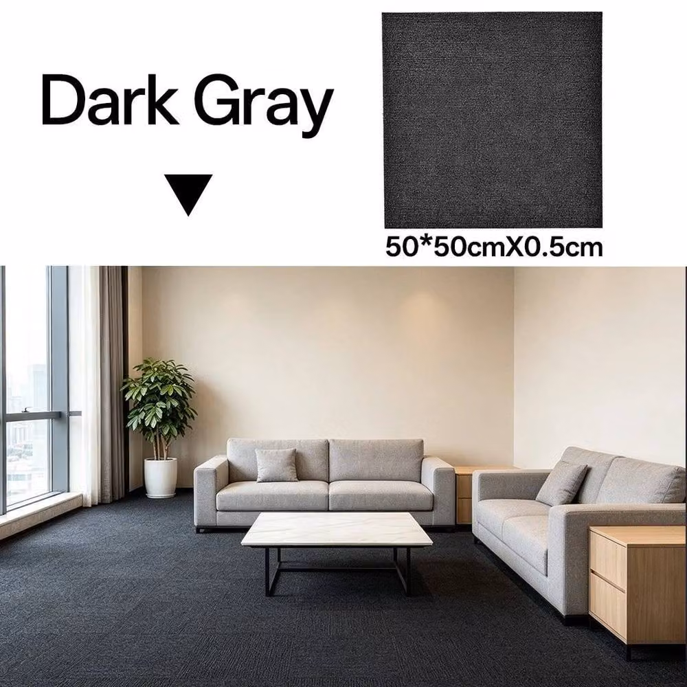 FLAVORA 20-Piece Office Carpet Tiles in Dark Grey, W/D: 50 x 50 cm – 4