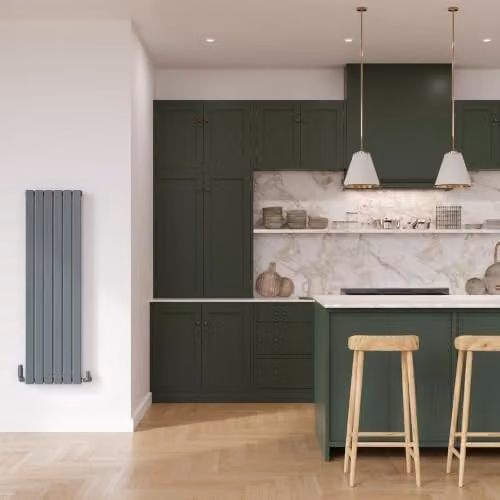 UK Radiators Typhoon Anthracite Vertical Designer Steel Radiator H: 140 cm, W: 40.8 cm – 3