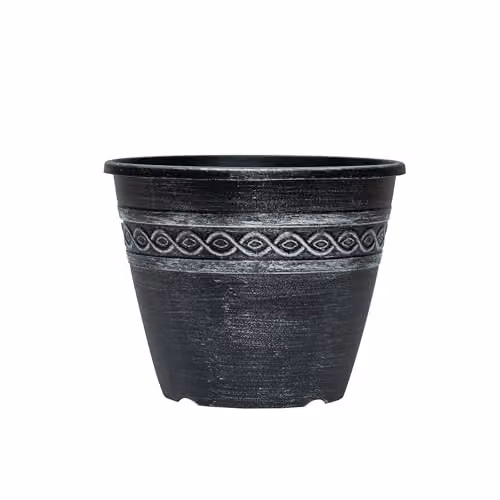 Garden Gear Classic Roman-Greco Design Planter Set of 5, Grey and Black, Diameter: 27.5 cm, Height: 22 cm – 4