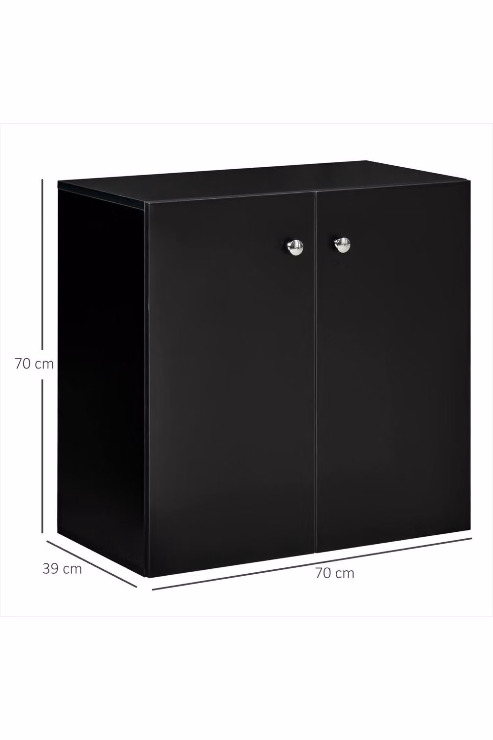 ERGOVEXA Black Wooden Storage Cabinet and Freestanding Sideboard with Two Shelves – 2
