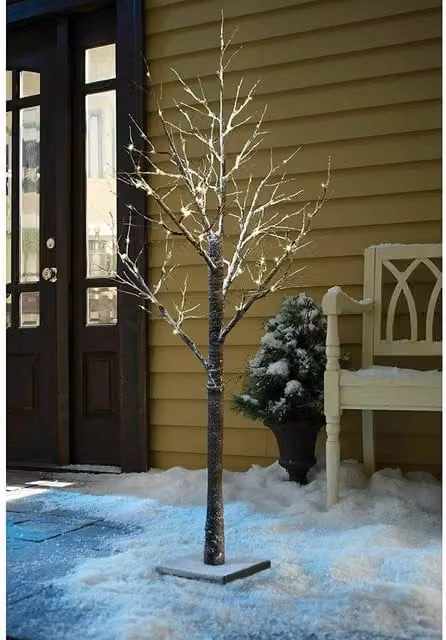 Marco Paul Large Pre-lit Twig Tree in White, Height: 140 cm – 1