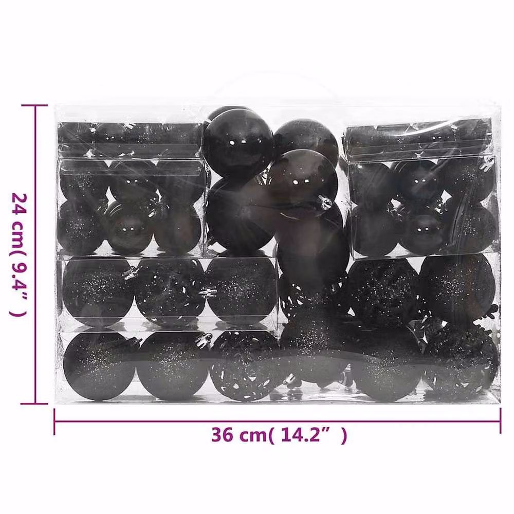 Berkfield Home 111 Piece Black Christmas Bauble Set – 5