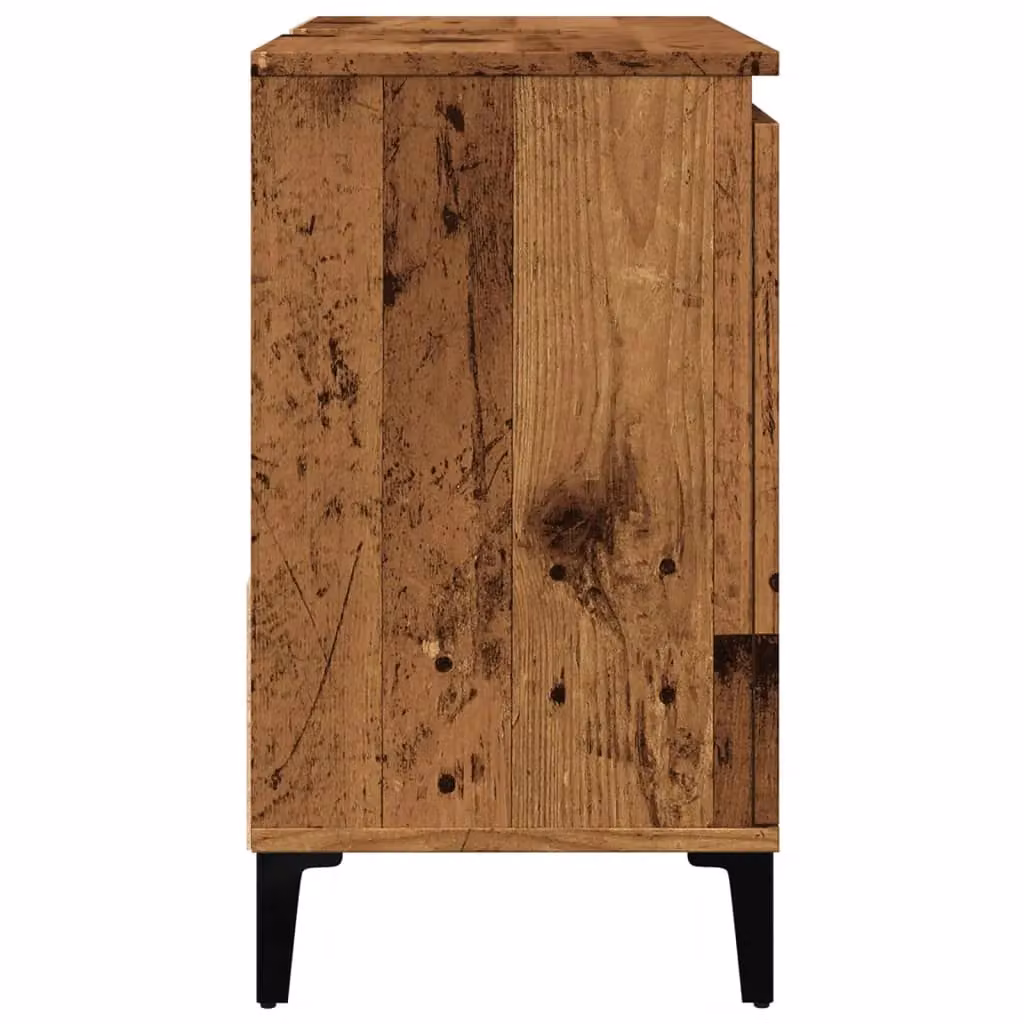 Berkfield Home Sink Cabinet in Old Wood Brown, W/D/H: 65 x 33 x 60 cm – 4