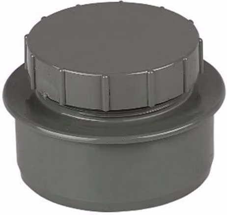 FloPlast Ring Seal Soil Access Plug, 110mm, Anthracite Grey
