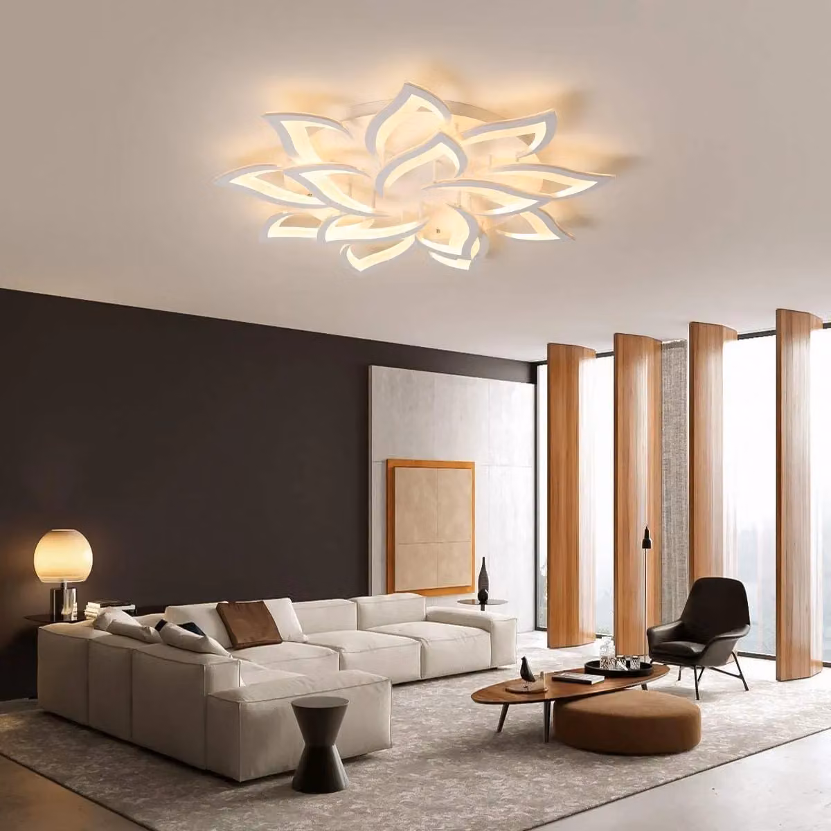 Garwarm Dimmable LED Flush Mount Ceiling Light with Remote Control in White – 2