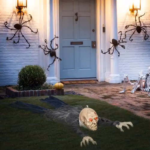 HOMCOM Life Size Crawling Zombie Outdoor Halloween Decoration, Multicolour – 3